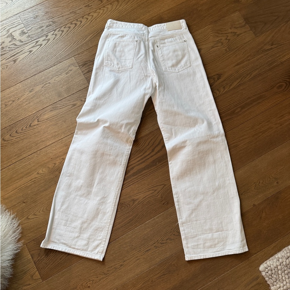 Zara White Wide-Leg Women's Jeans - Size 10 - Picture 4 of 7